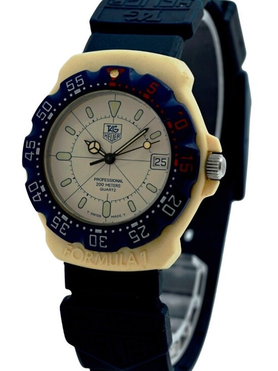Tag Heuer 35mm Men\'s Formula 1 White/ Blue Swiss Quartz F1 Watch! Ref: 387.513!